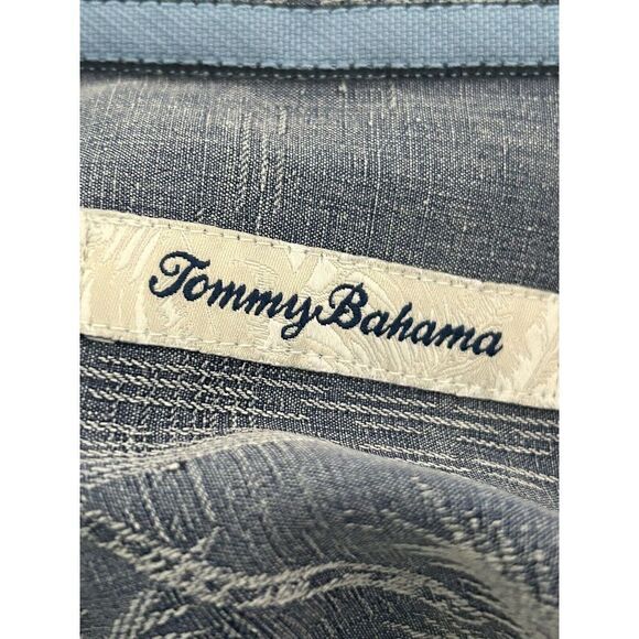 TOMMY BAHAMA Palms Over Miami Silk Button Down Shirt T318389 Medium - Picture 3 of 8